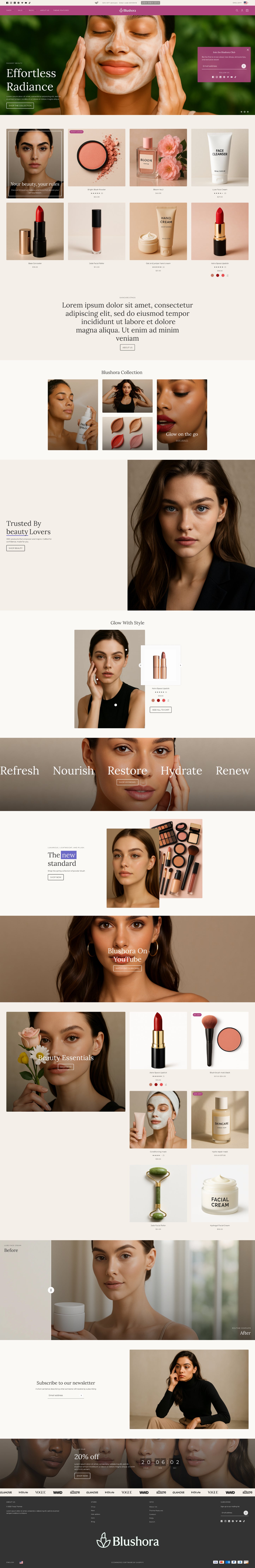 Homepage Figma Template - Blushora Beauty