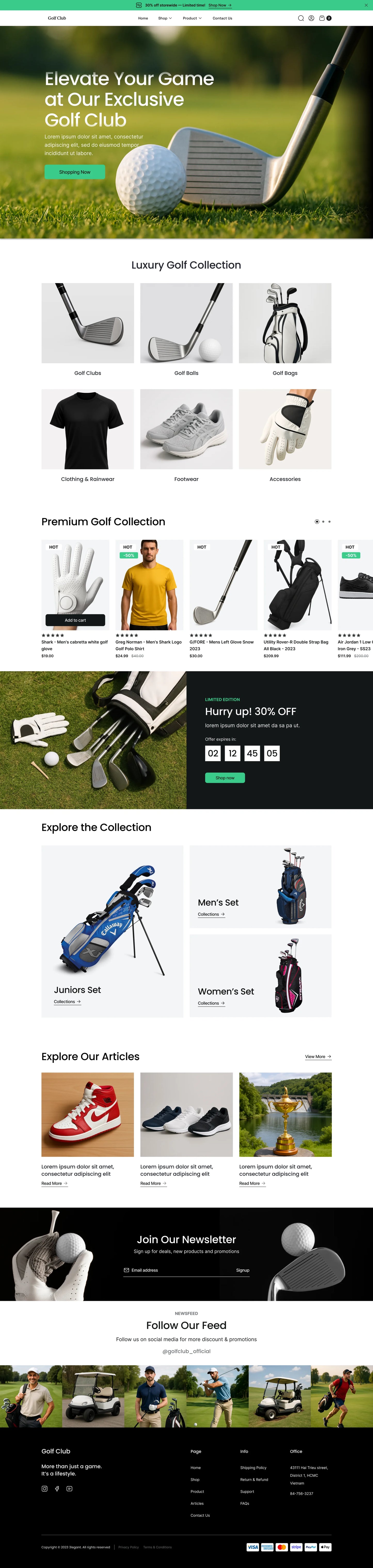 Homepage Figma Template - Golf Website