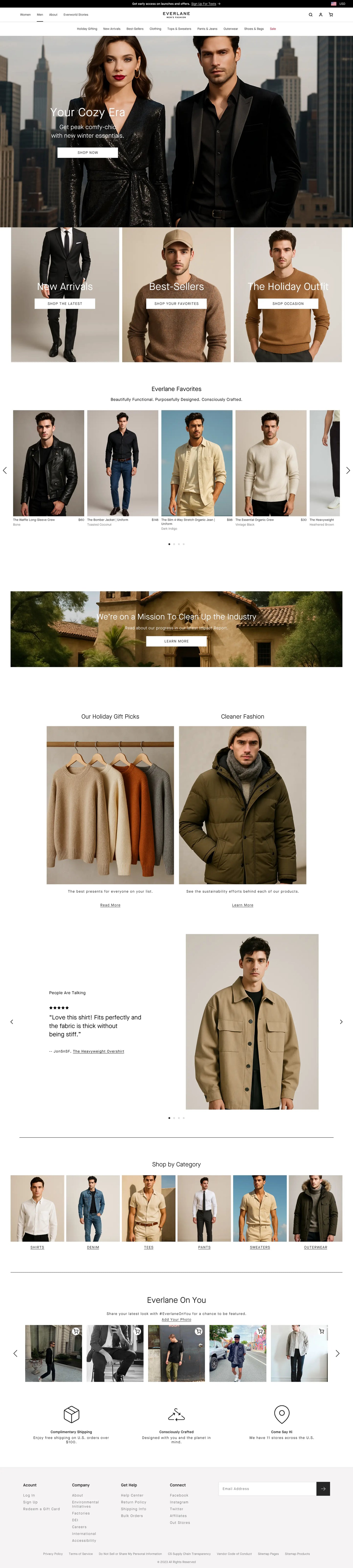 Men’s Fashion Homepage Figma Design for Shopify Stores