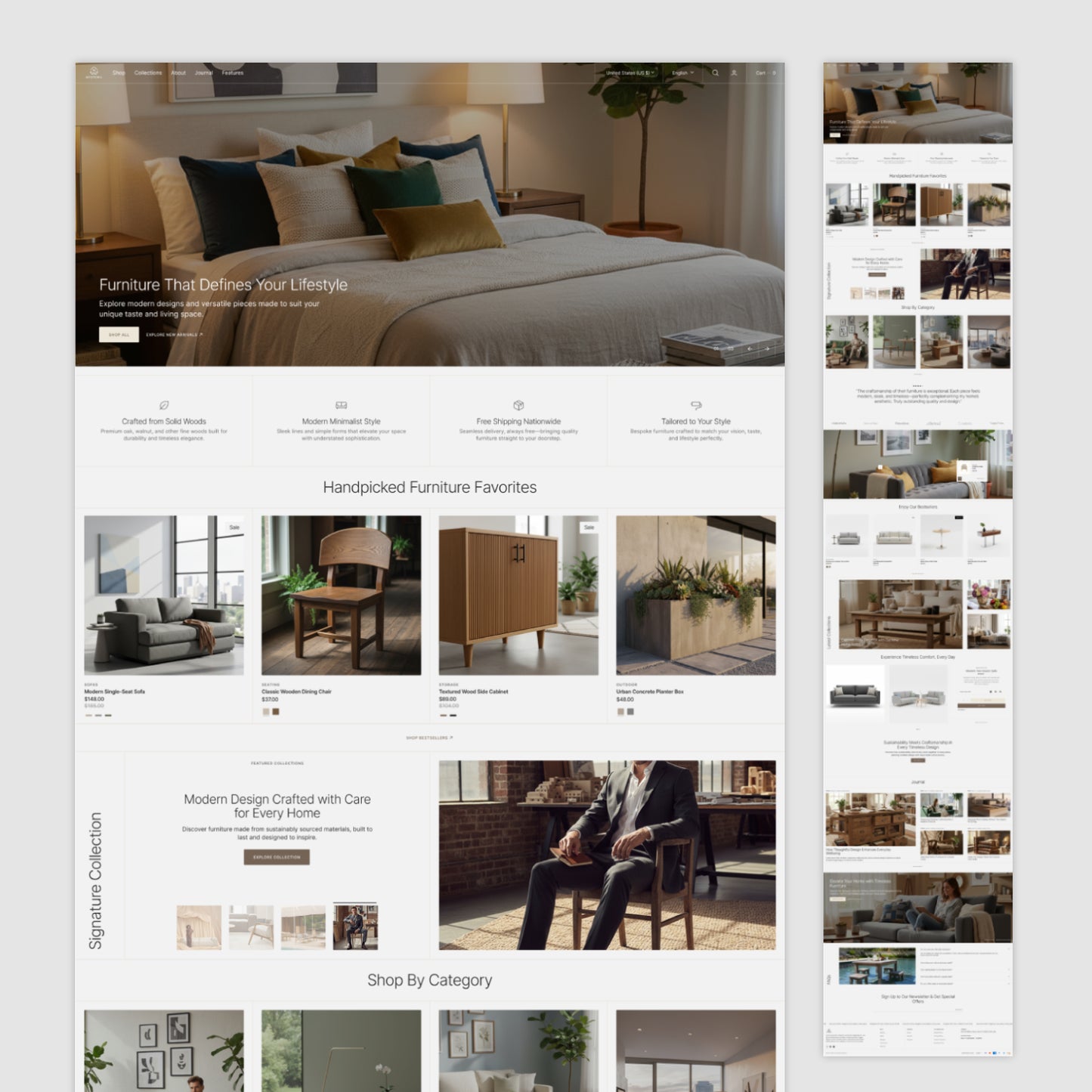 Homepage Figma Template - Nestora Furniture