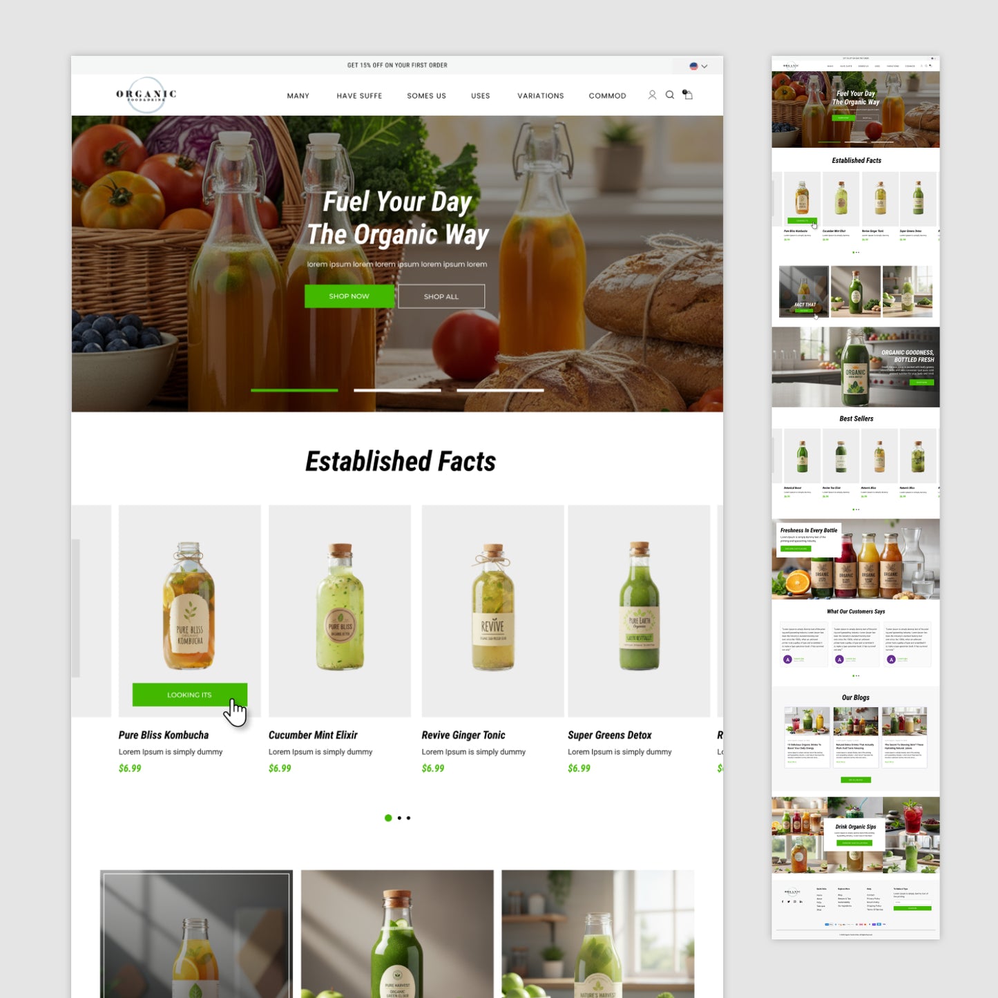 Homepage Figma Template - Organic Food & Drink