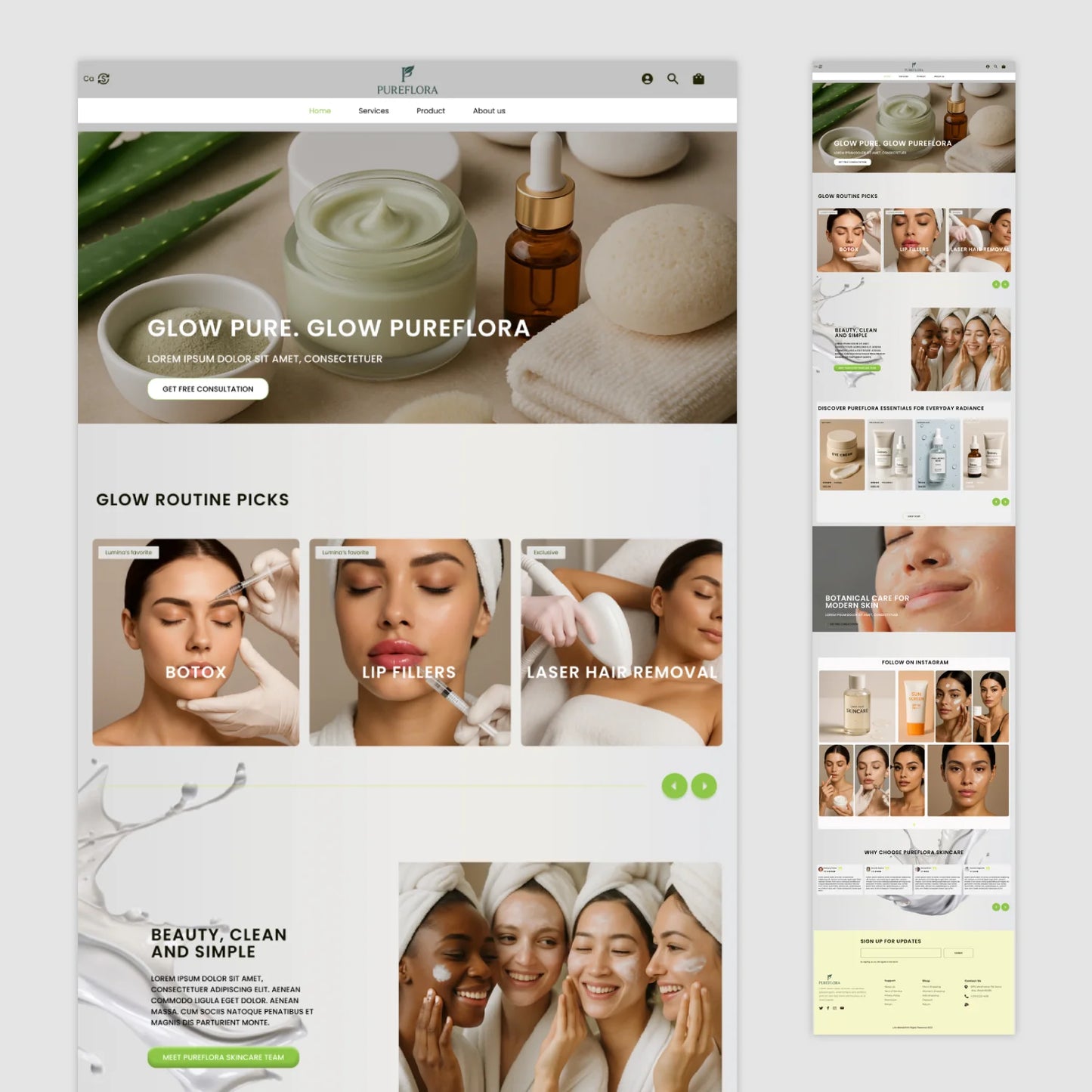 Homepage Figma Template - PureFlora Skincare