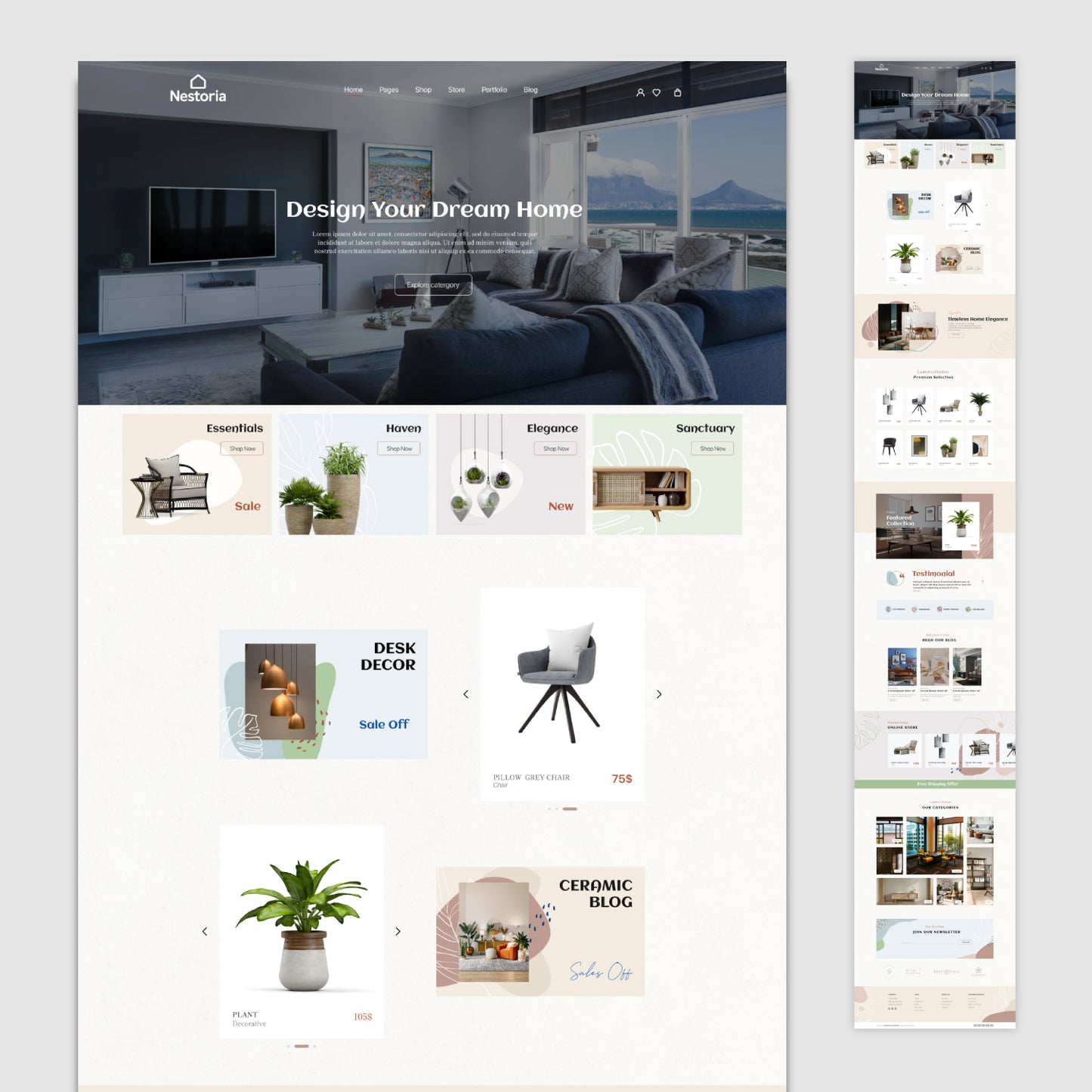 Homepage Figma Template - Nestoria Decor