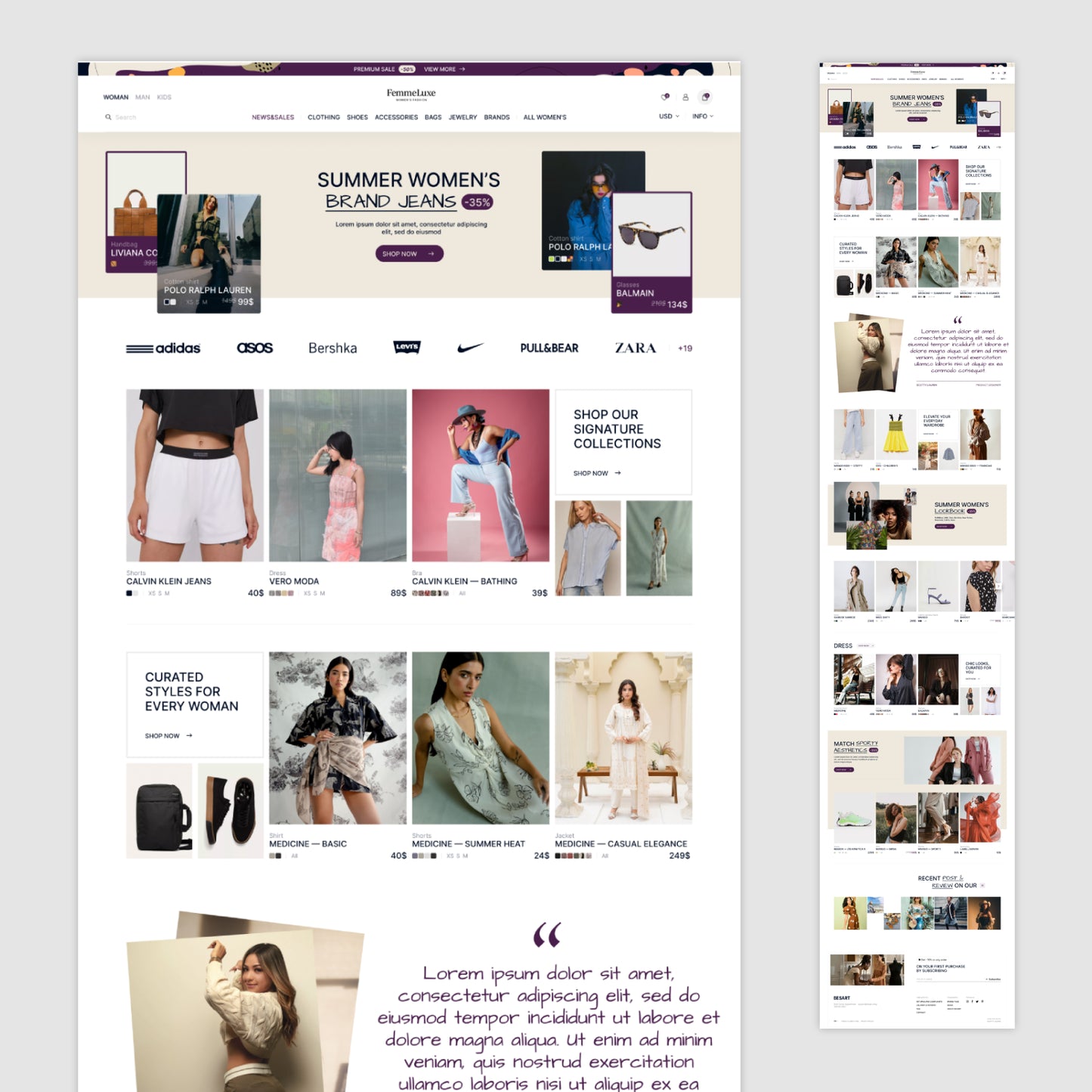 Homepage Figma Template - Femmeluxe Fashion