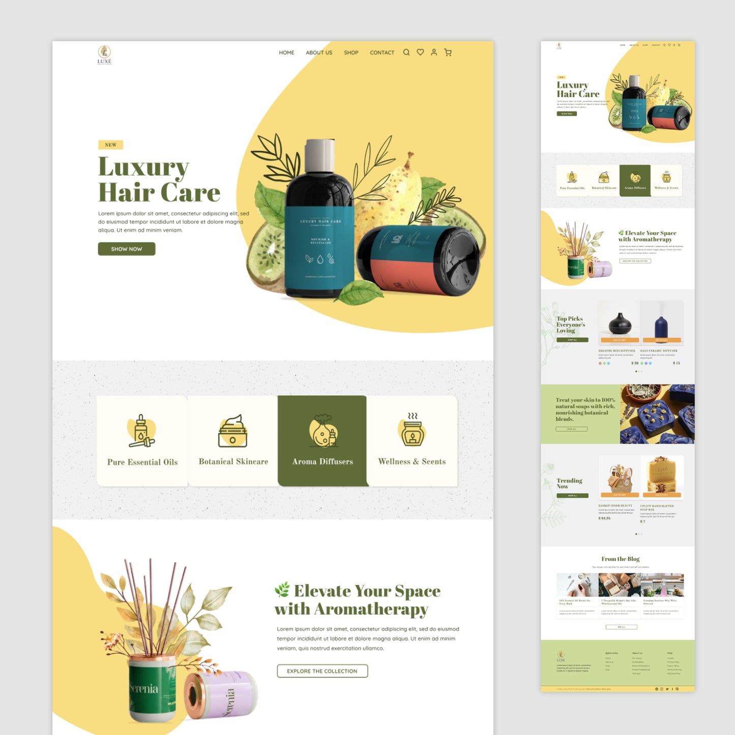 Homepage Figma Template - Luxe hair care