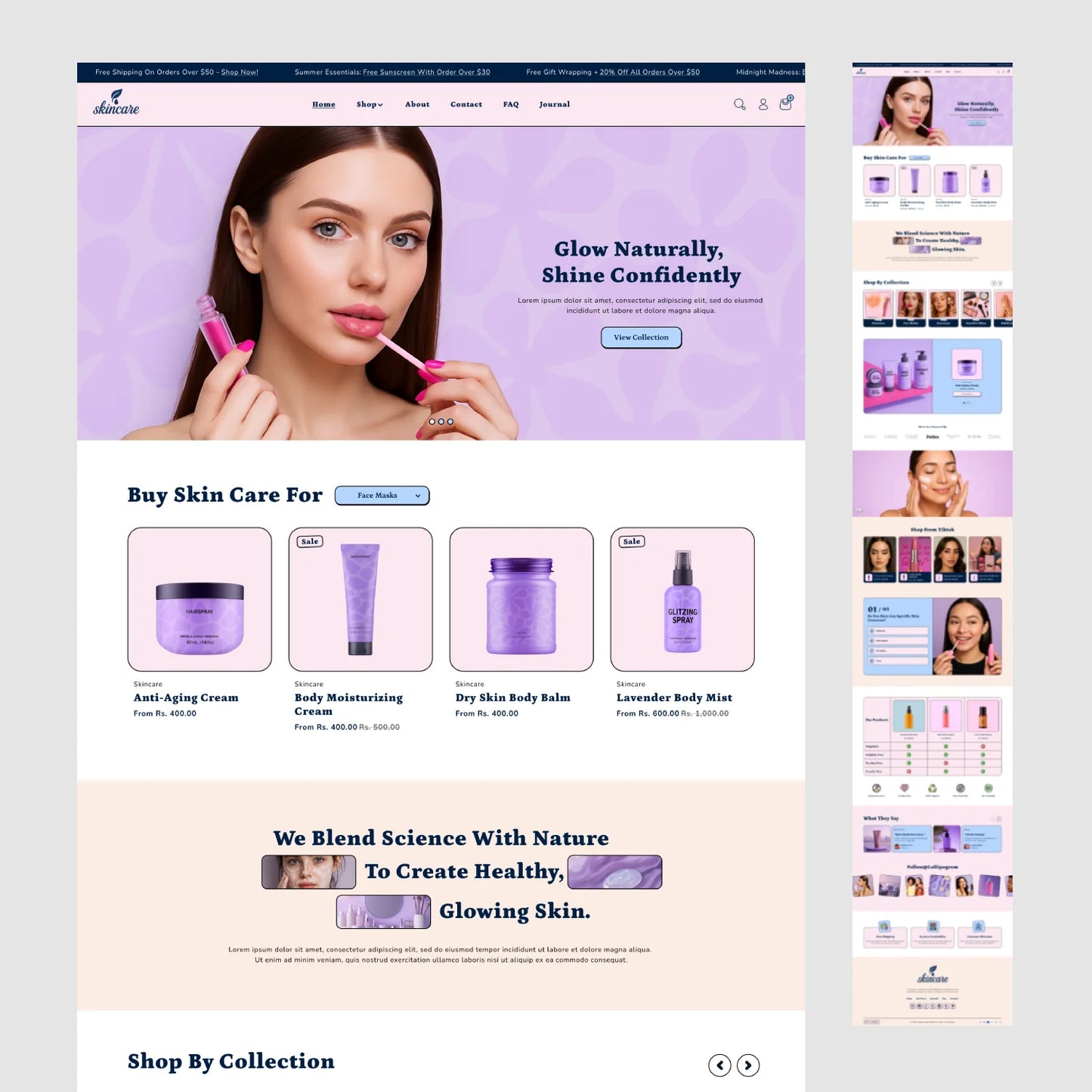 Homepage Figma Template - Modern Skincare