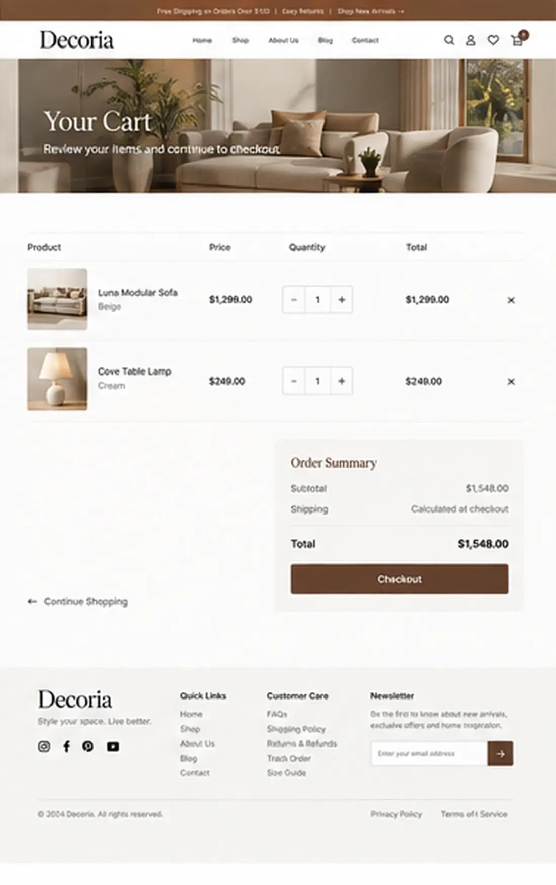 Cart preview
