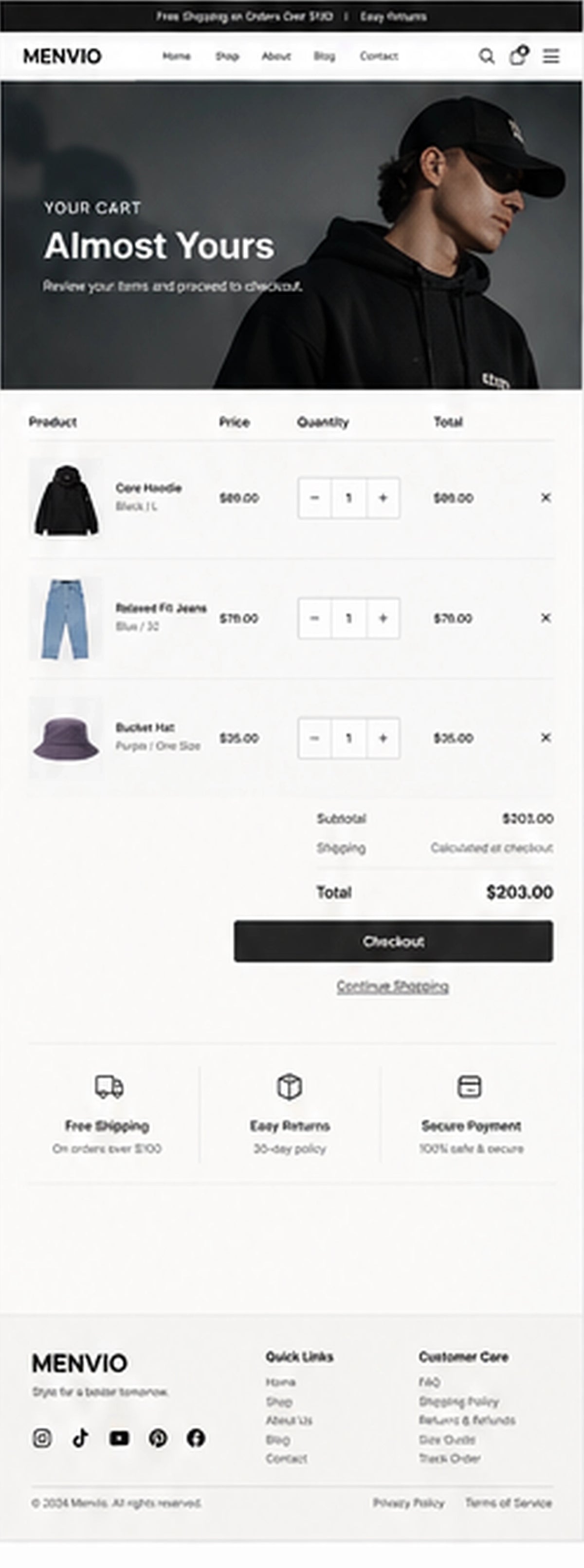 Cart preview