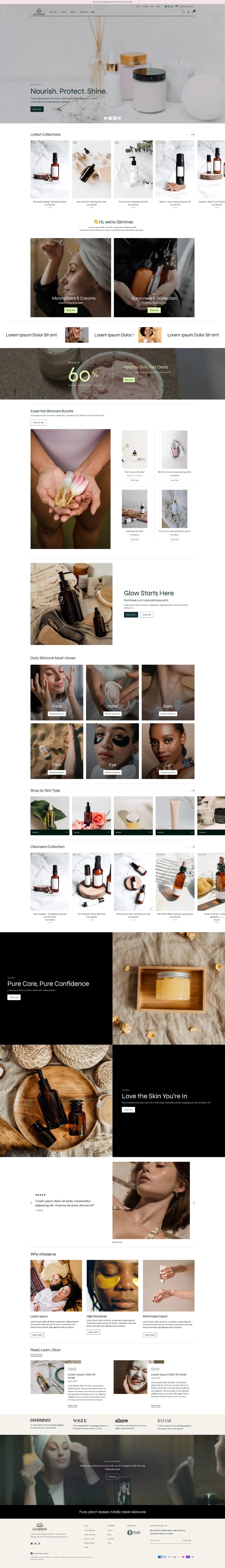 Beauty Homepage Figma Template for Shopify Stores