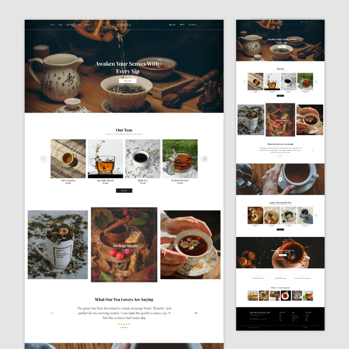 Homepage Figma Template - Aura Tea