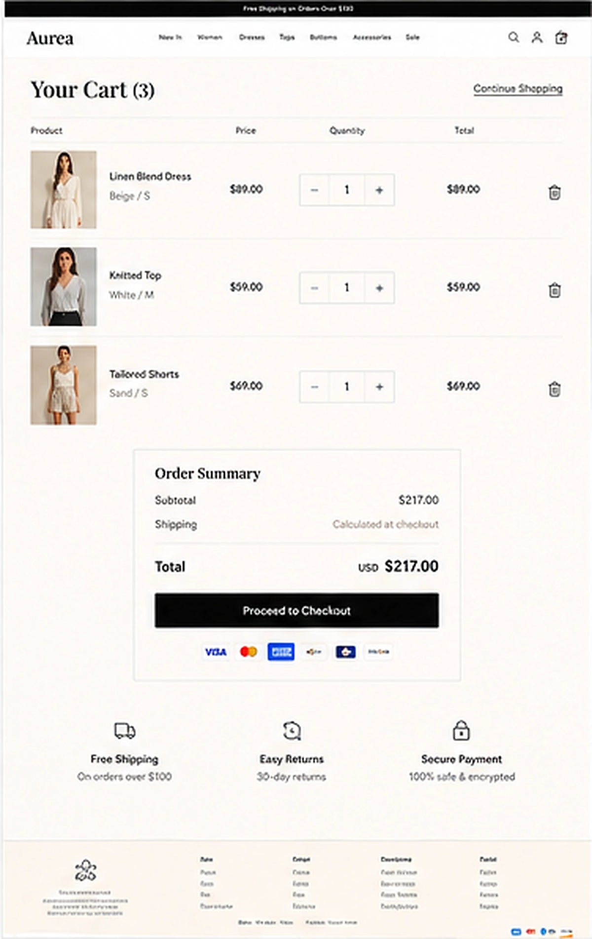 Cart preview