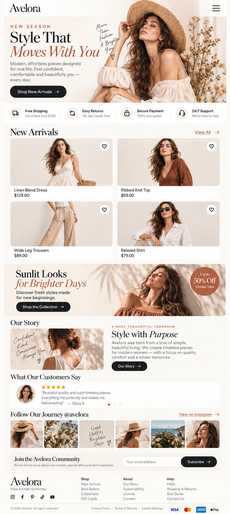 AURELLE mobile home page preview