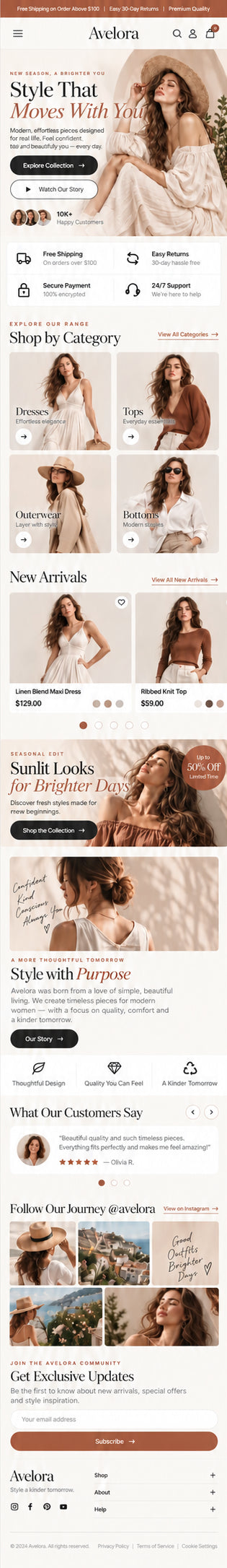 AURELLE mobile home page preview