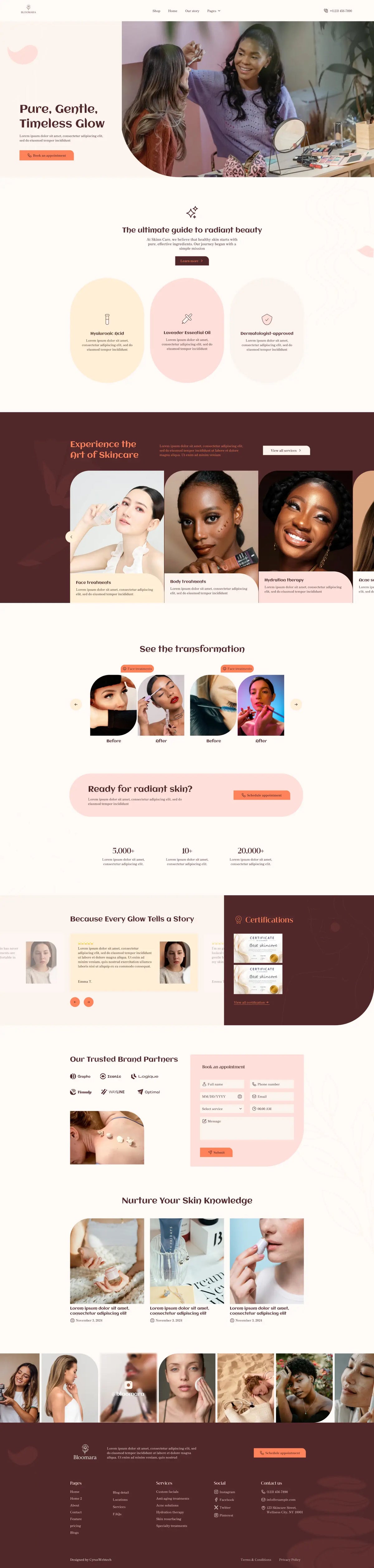 AURELLE desktop home page preview