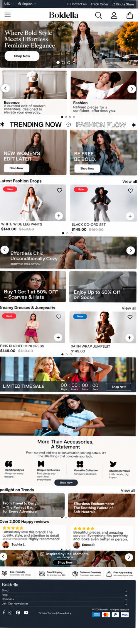 AURELLE mobile home page preview