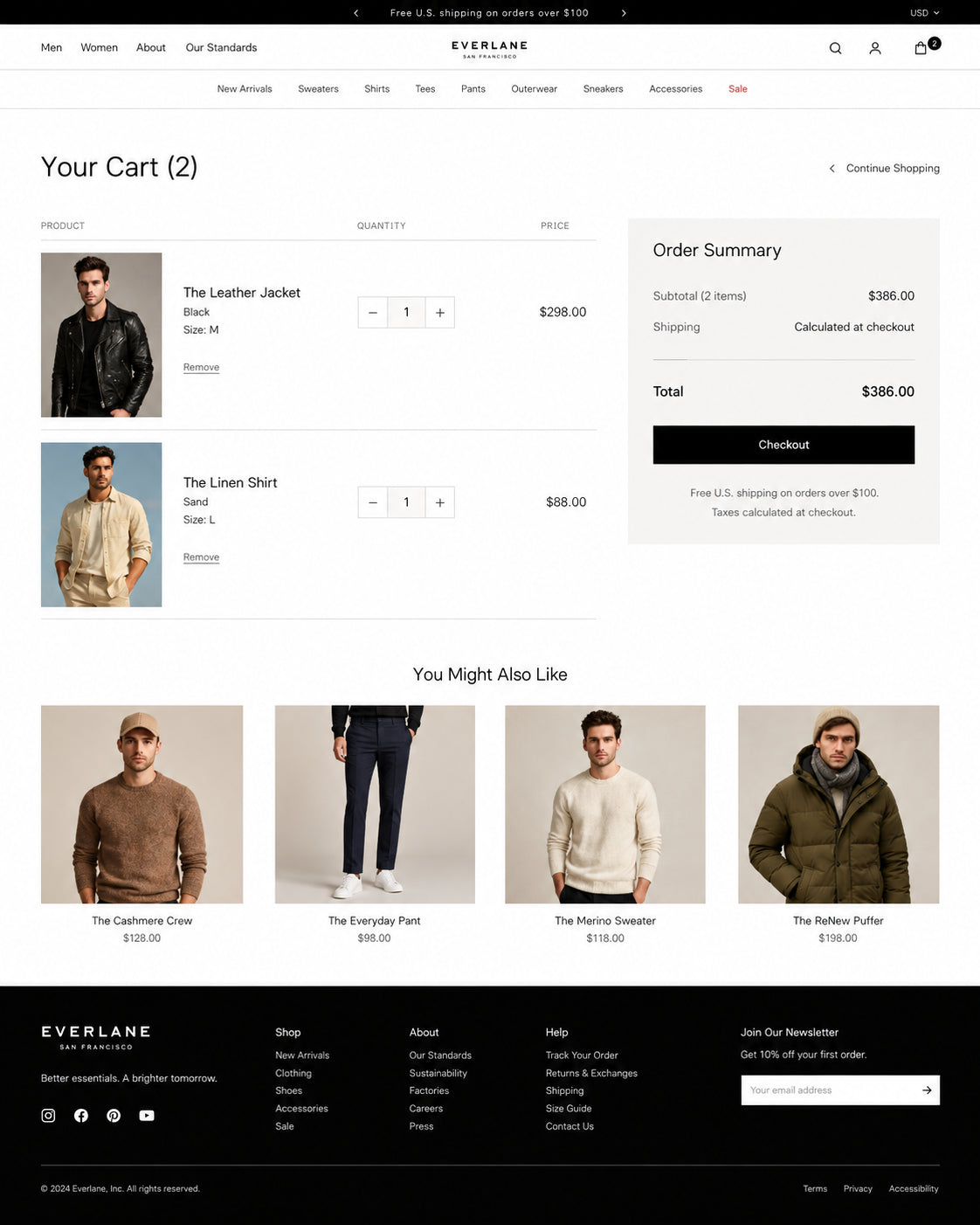 Cart preview