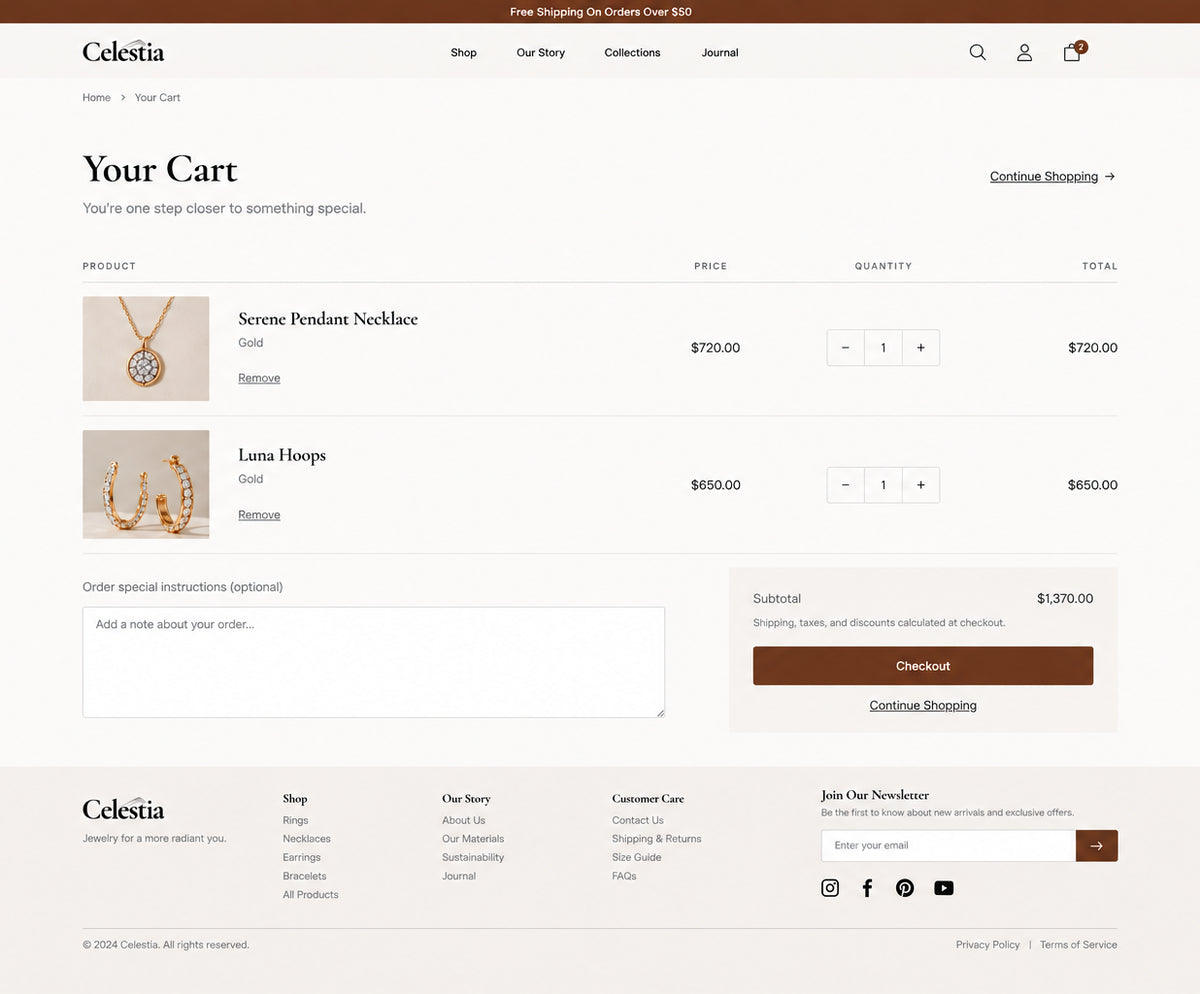 Cart preview