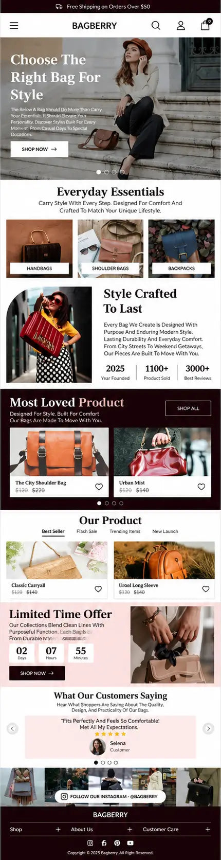AURELLE mobile home page preview
