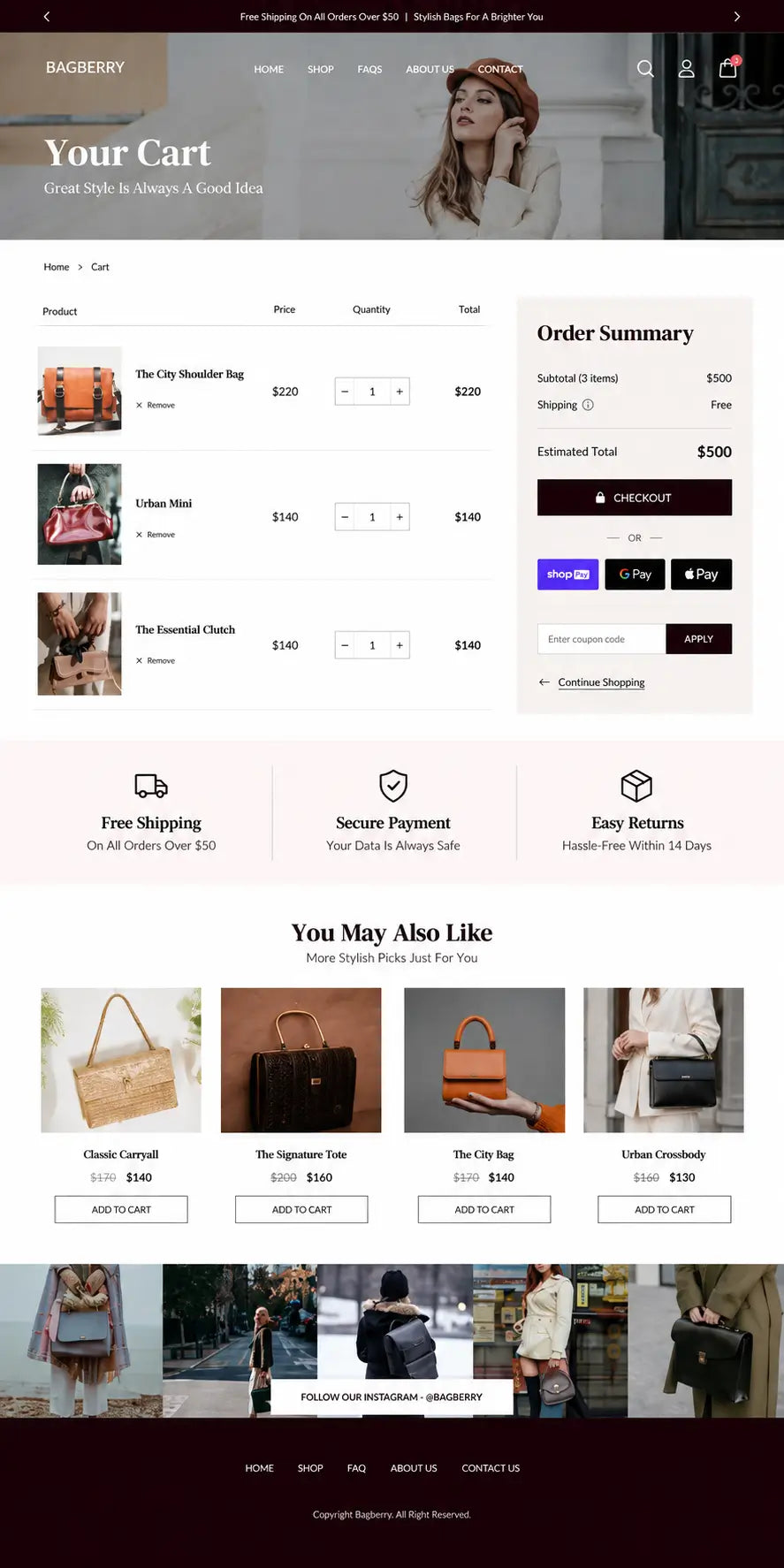 Cart preview