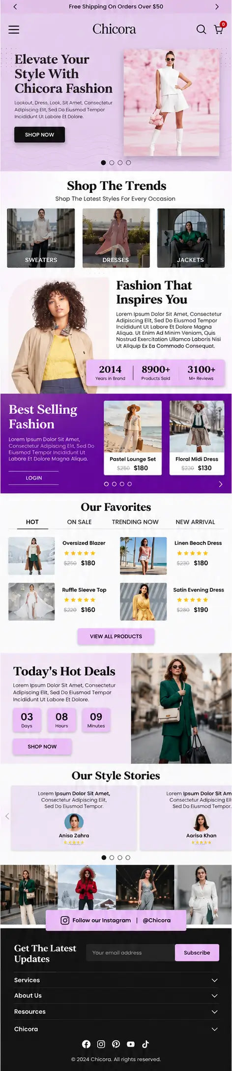 AURELLE desktop home page preview