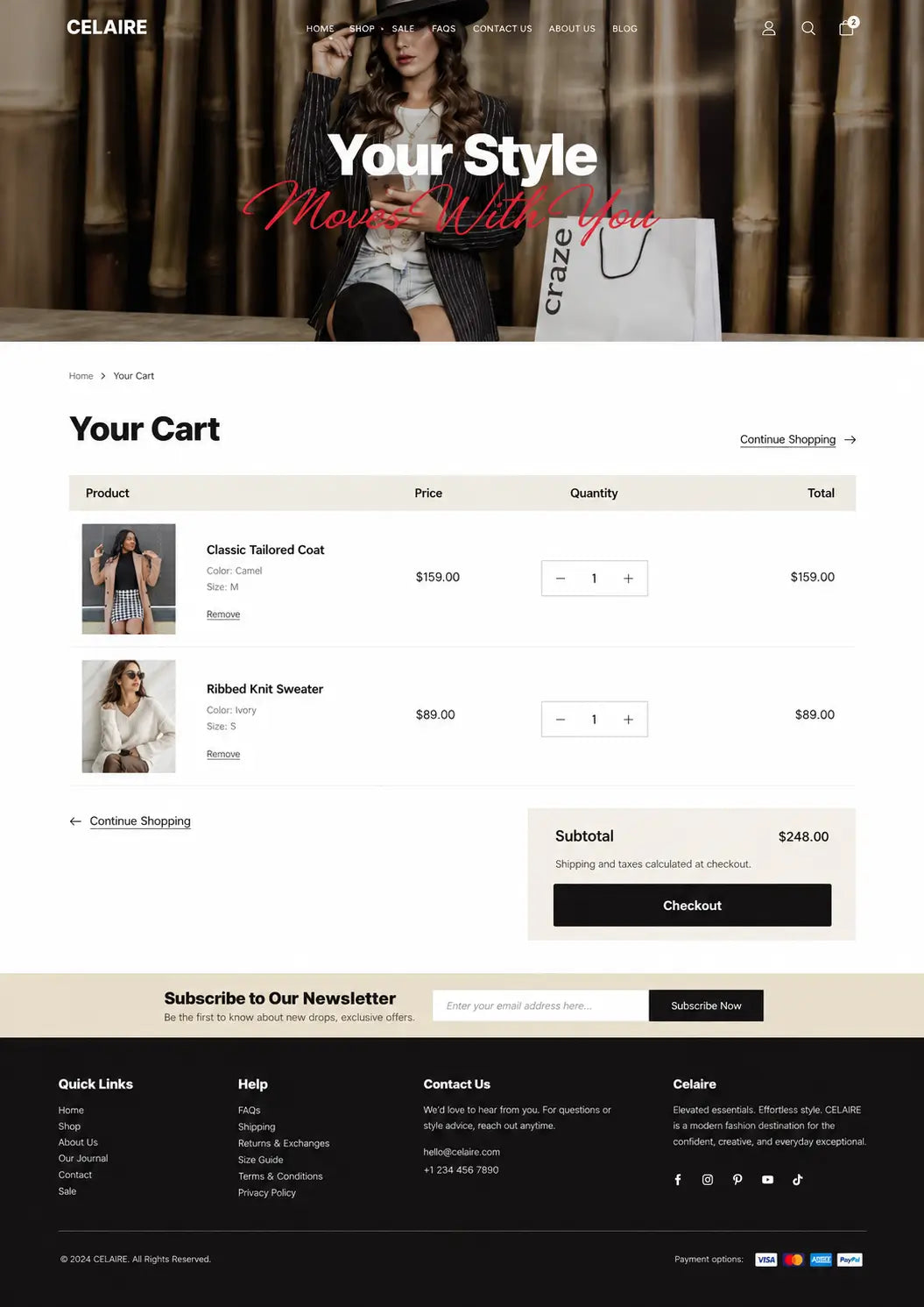 Cart preview