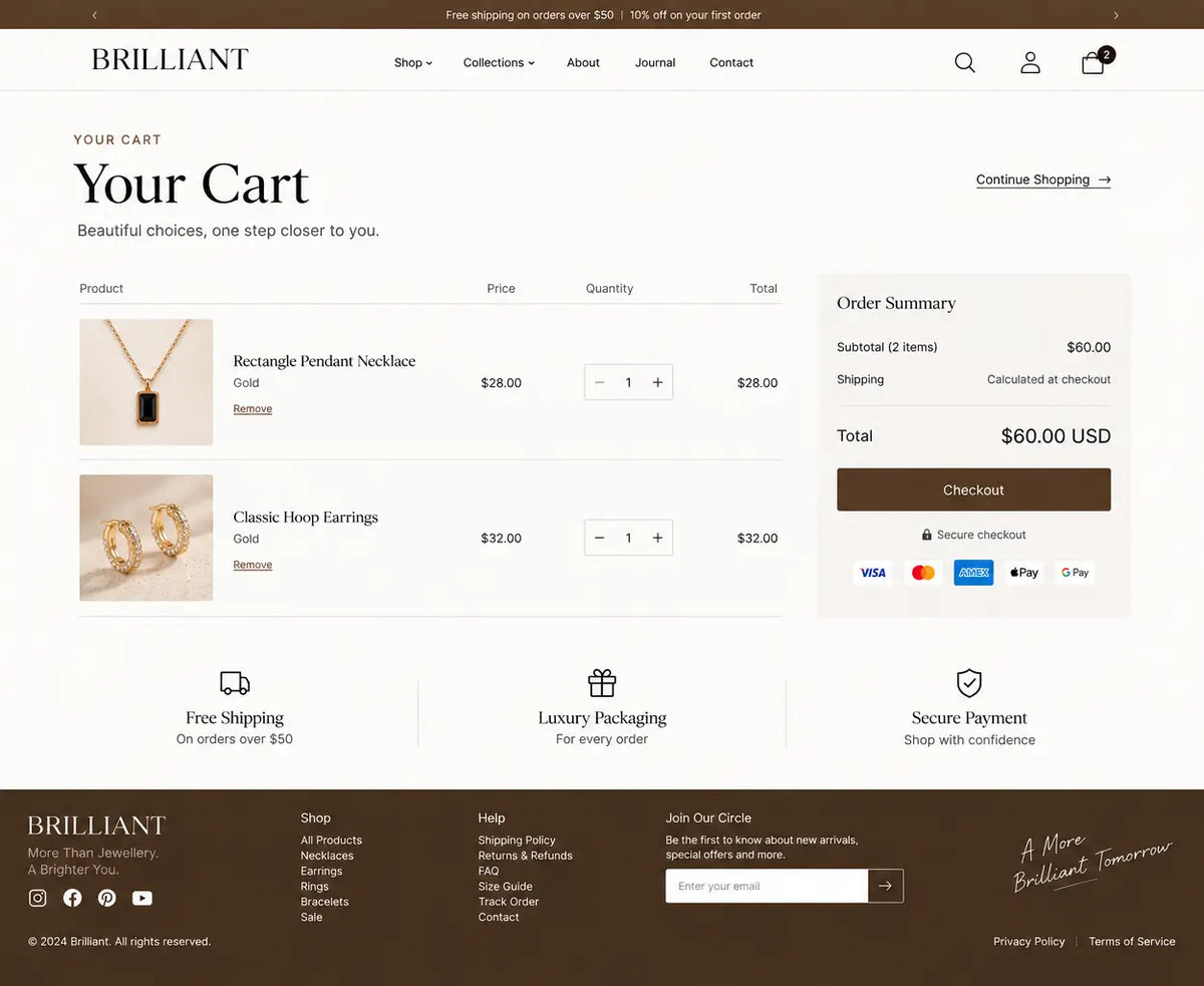 Cart preview