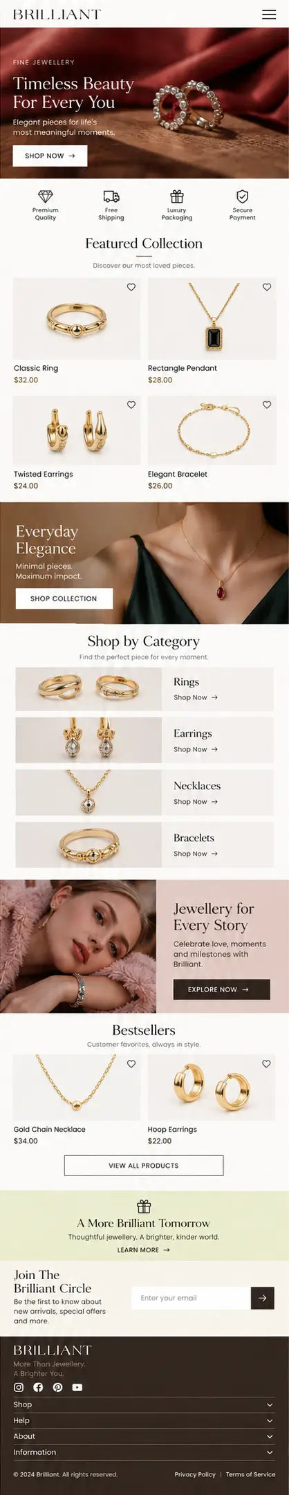AURELLE mobile home page preview