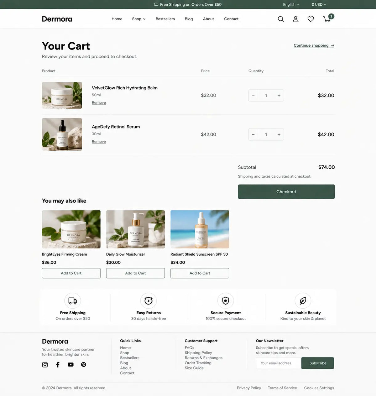 Cart preview