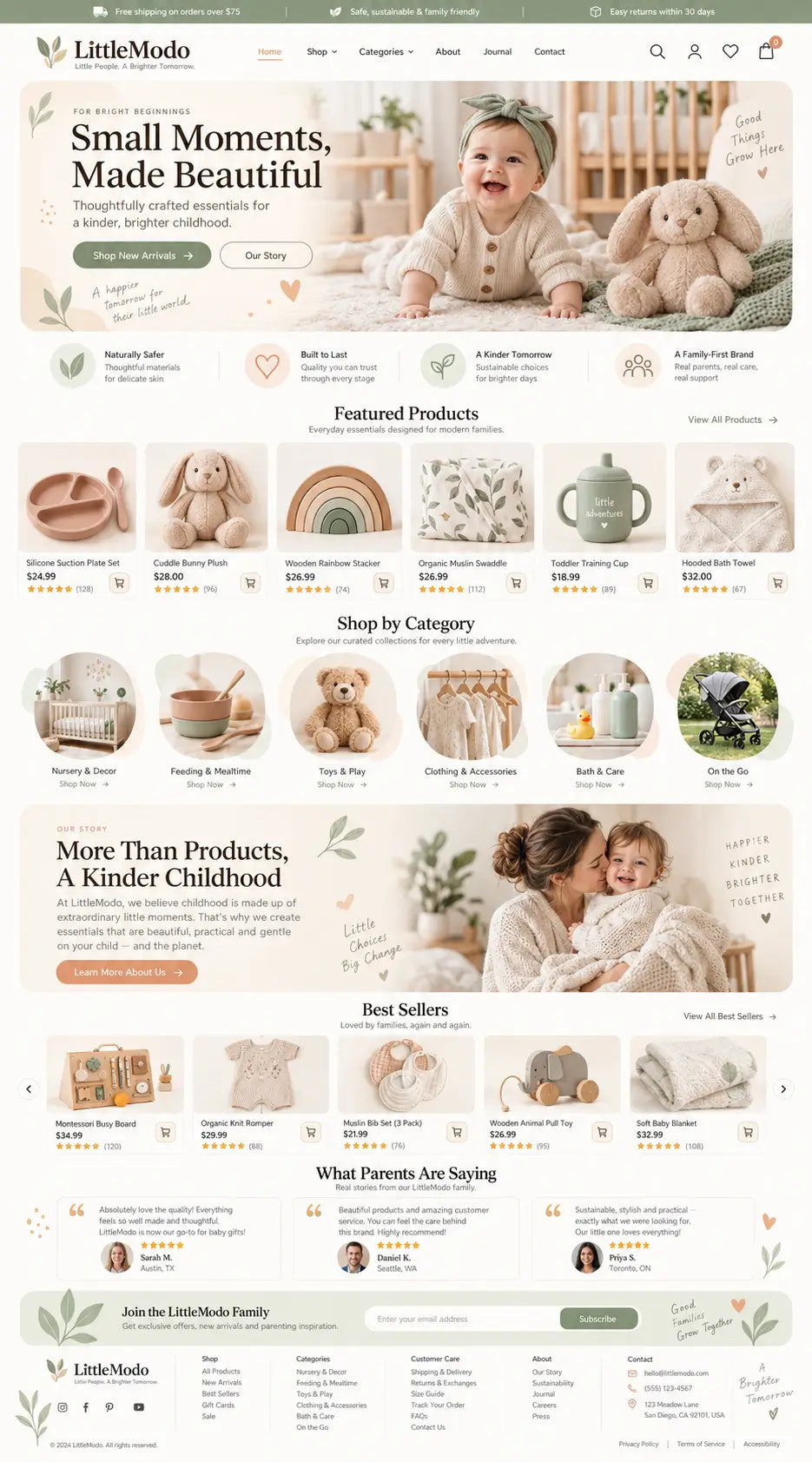 AURELLE desktop home page preview