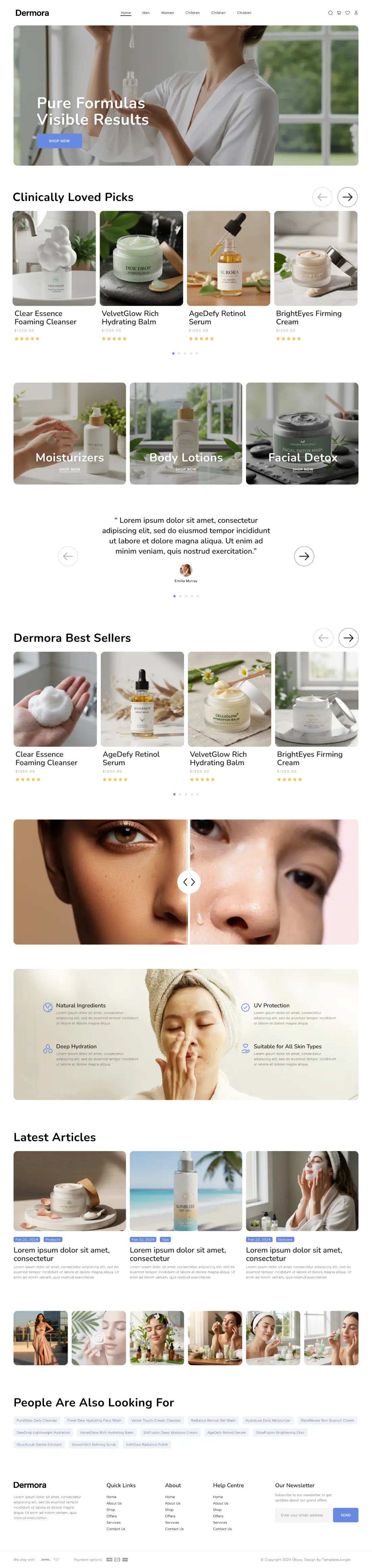 AURELLE mobile home page preview