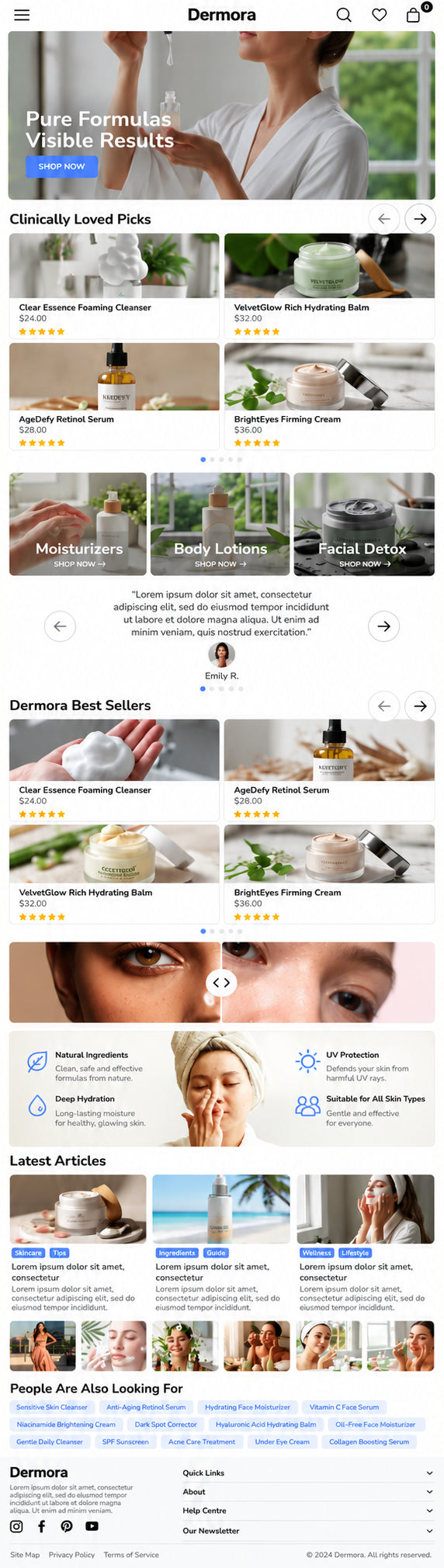 AURELLE mobile home page preview