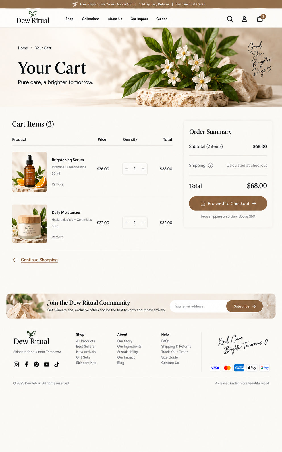 Cart preview