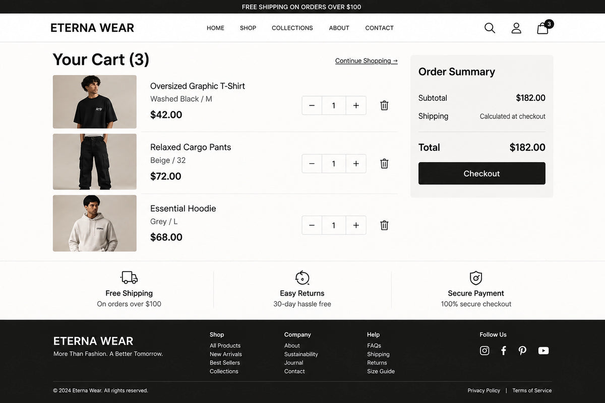 Cart preview