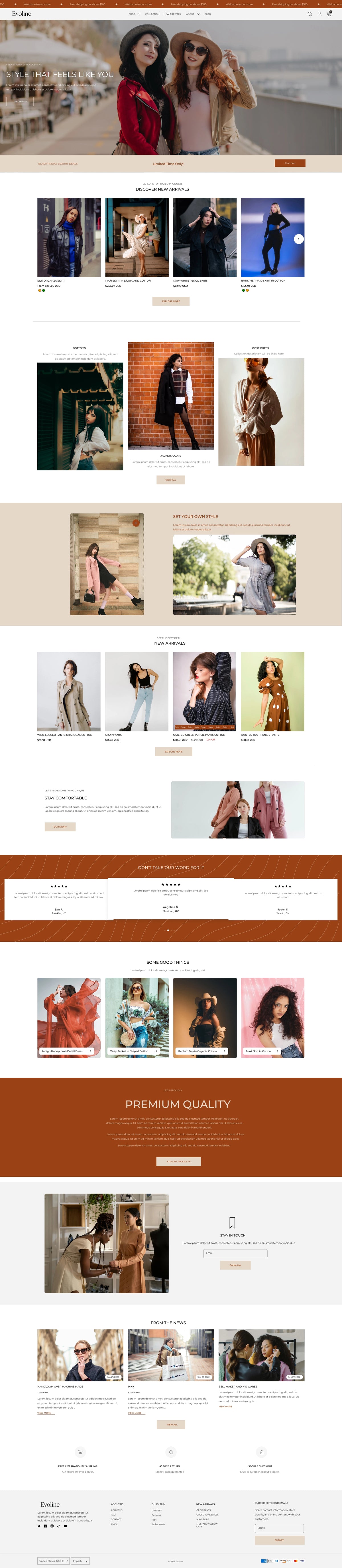 AURELLE desktop home page preview