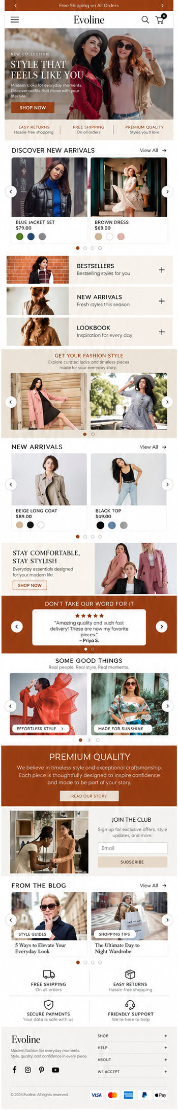 AURELLE mobile home page preview