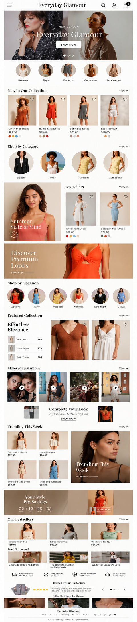 AURELLE mobile home page preview