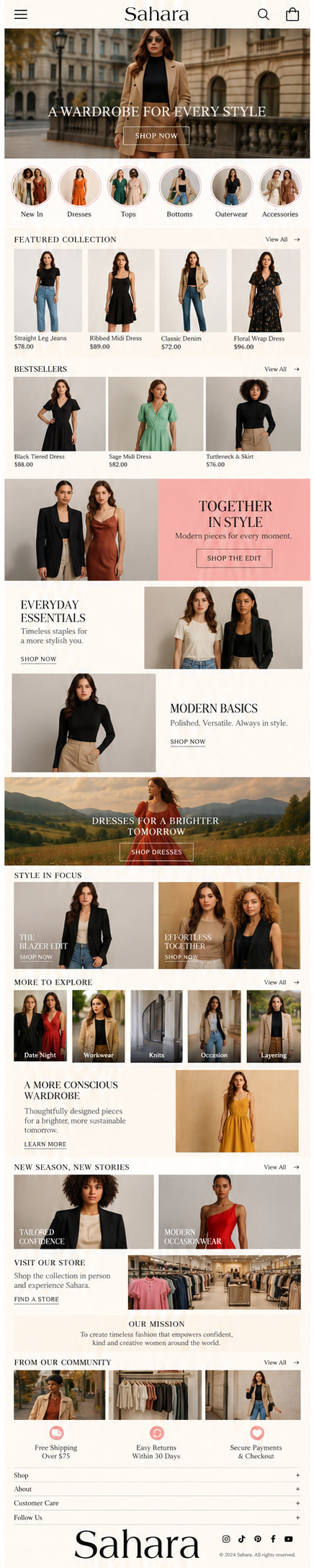 AURELLE mobile home page preview