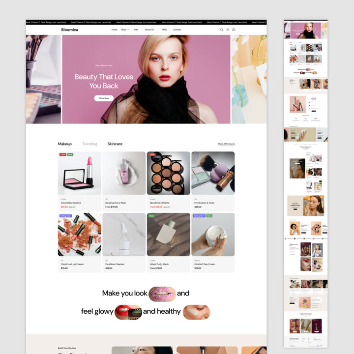 Homepage Figma Template - Bloomiva Beauty & Skincare