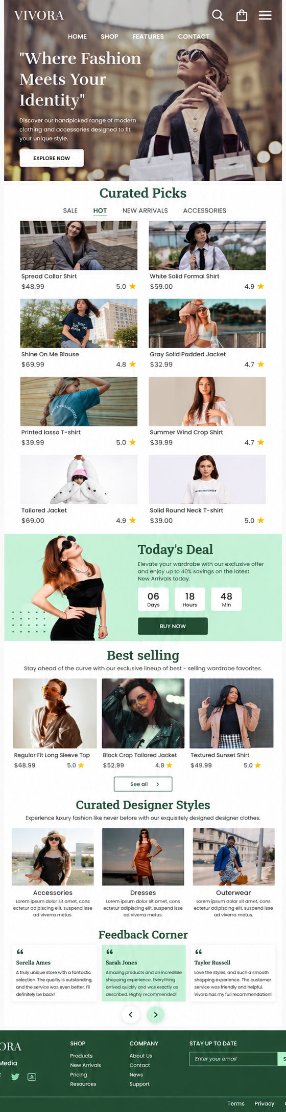 AURELLE mobile home page preview