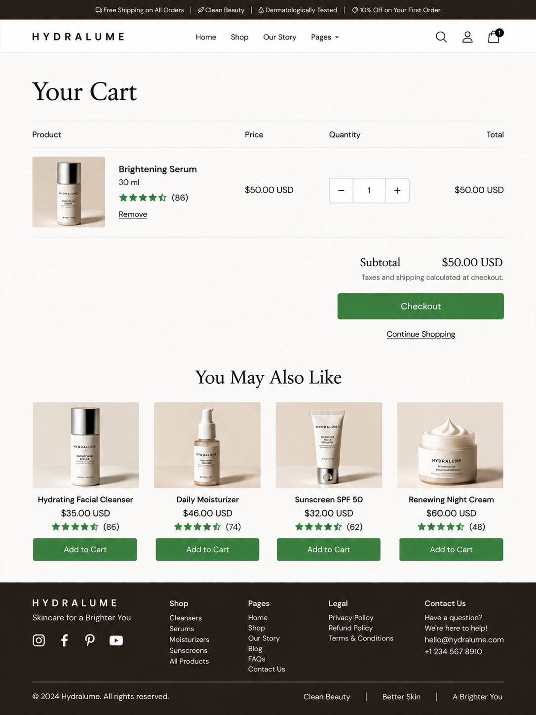 Cart preview
