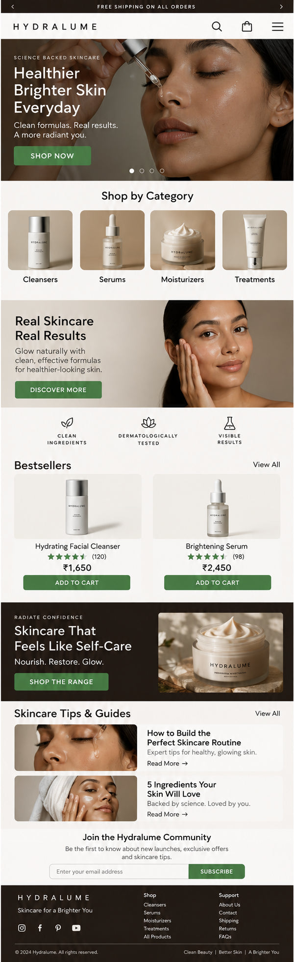 AURELLE mobile home page preview