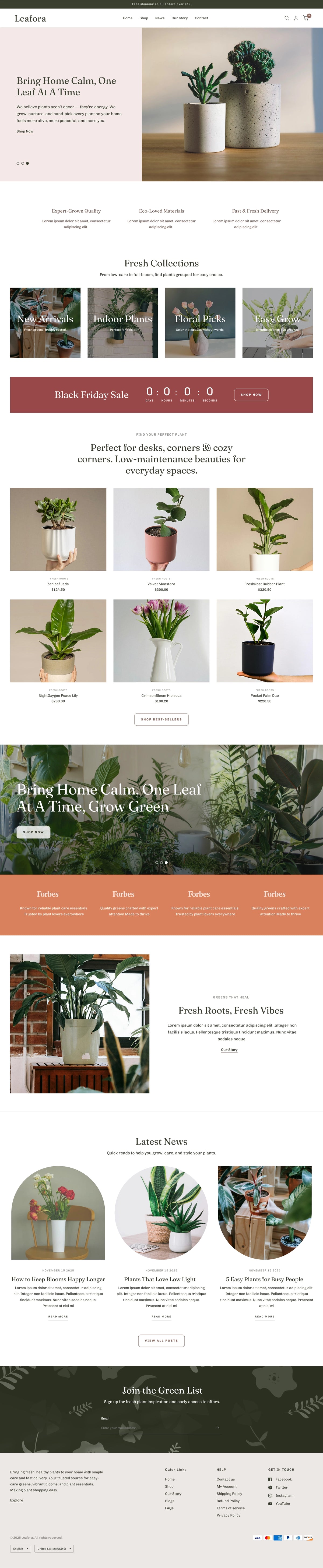 AURELLE desktop home page preview