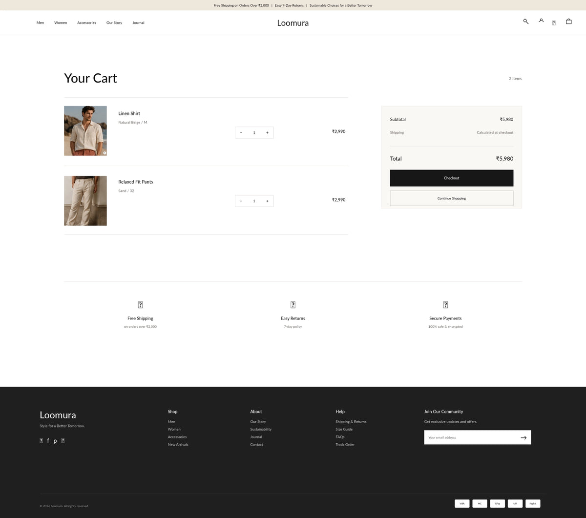 Cart preview