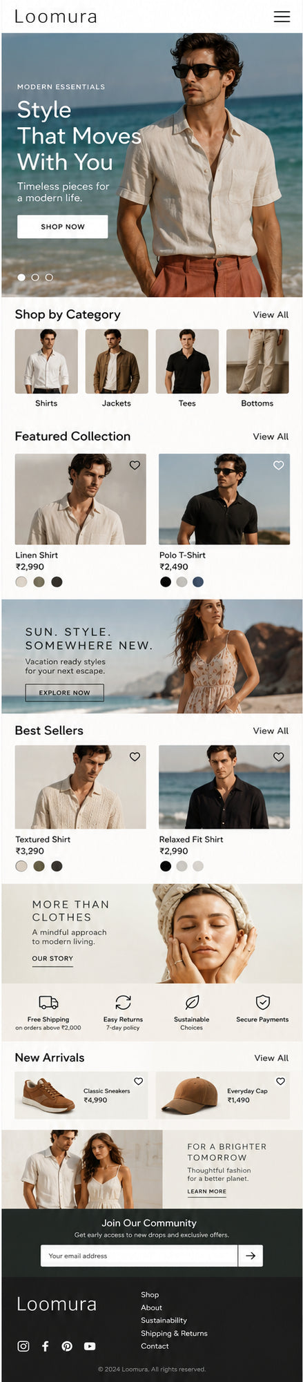AURELLE mobile home page preview