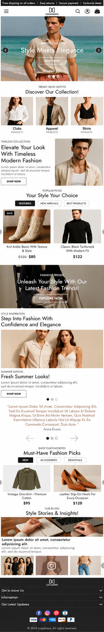 AURELLE mobile home page preview