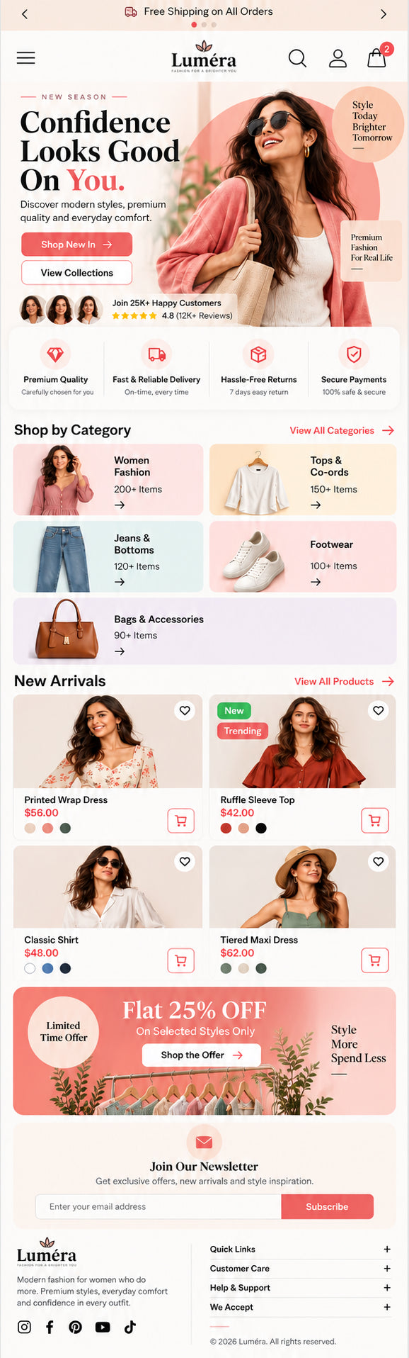 AURELLE mobile home page preview