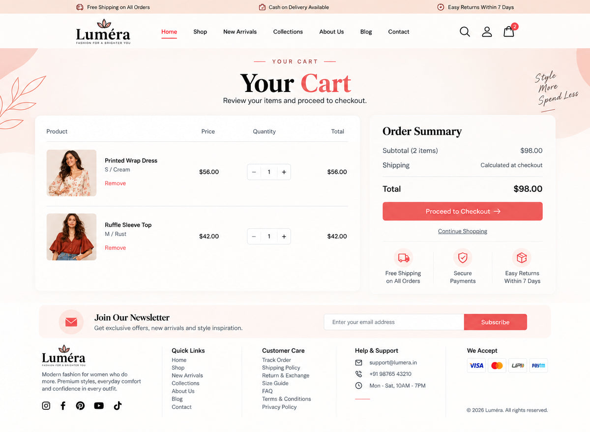 Cart preview