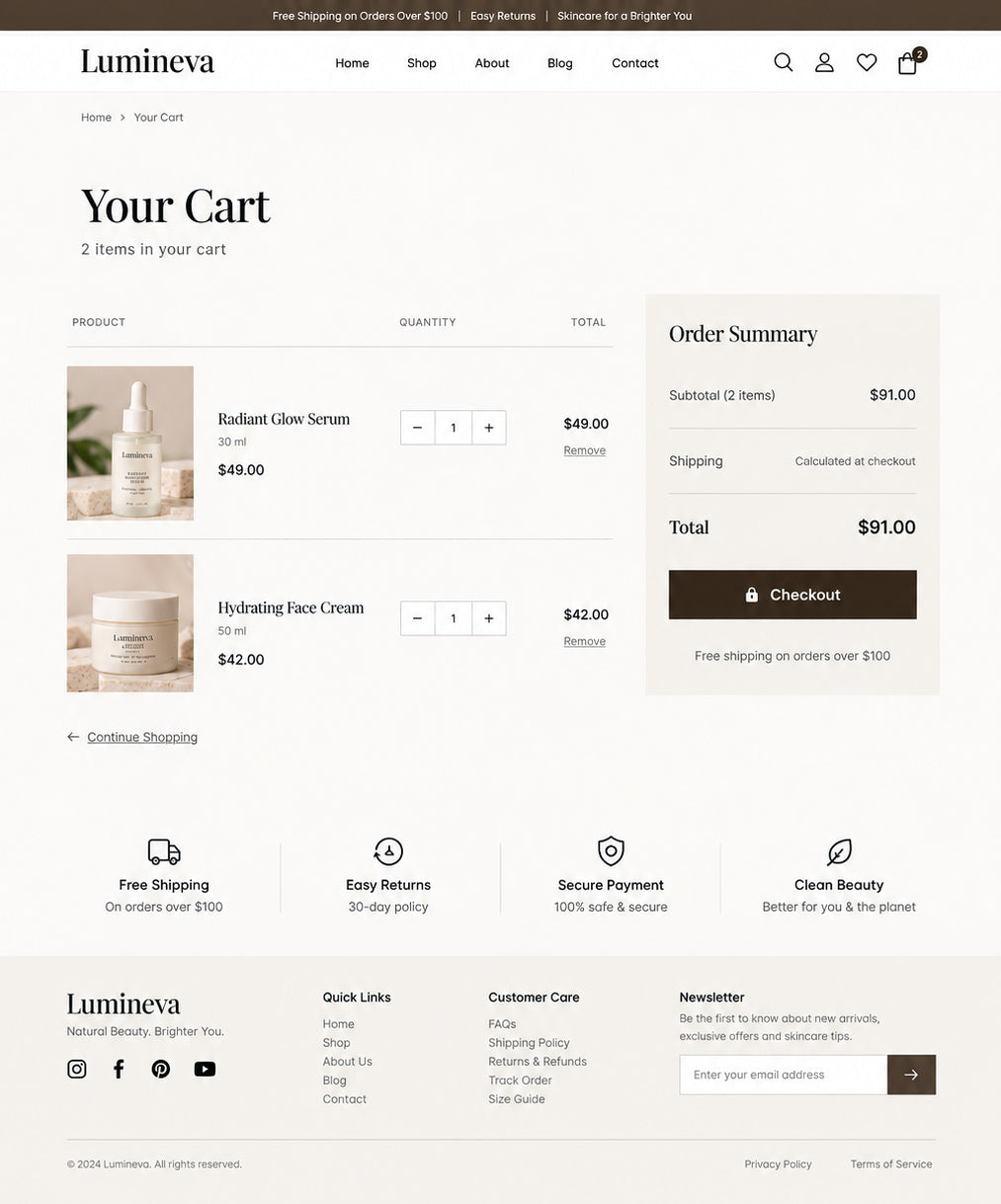 Cart preview