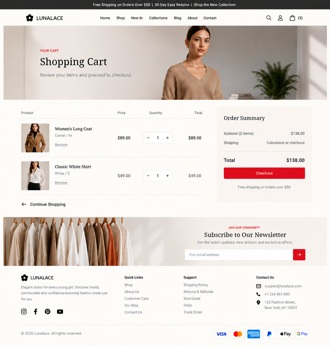 Cart preview