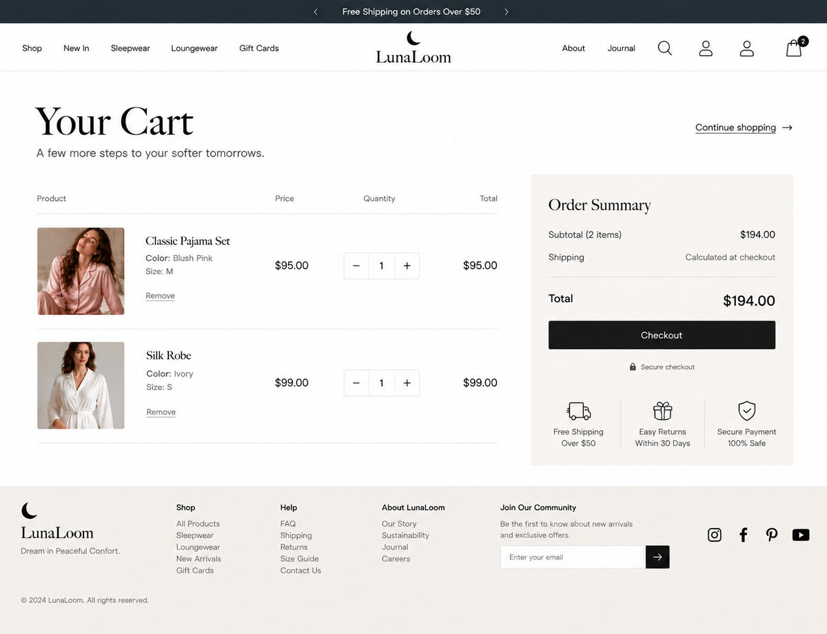 Cart preview
